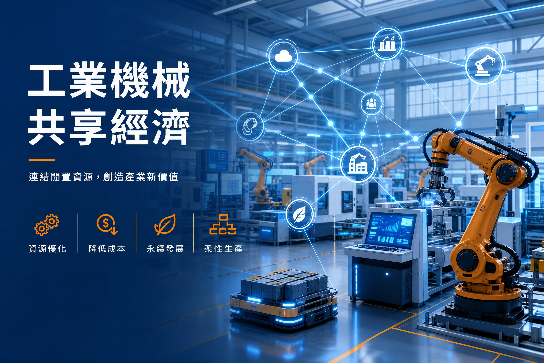 驅動製造業轉型的隱形引擎：深析工業共享經濟的核心效益代表圖